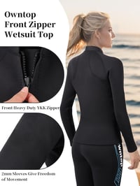 Owntop 2mm Neoprén Búvárruha Felső Férfi Női Hosszú Ujjú Cipzárral 4