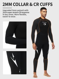 Pánsky neoprénový oblek Owntop 3/2 mm, veľkosť XL, čierny, zips vpredu, dlhý, na surfovanie a potápanie 5