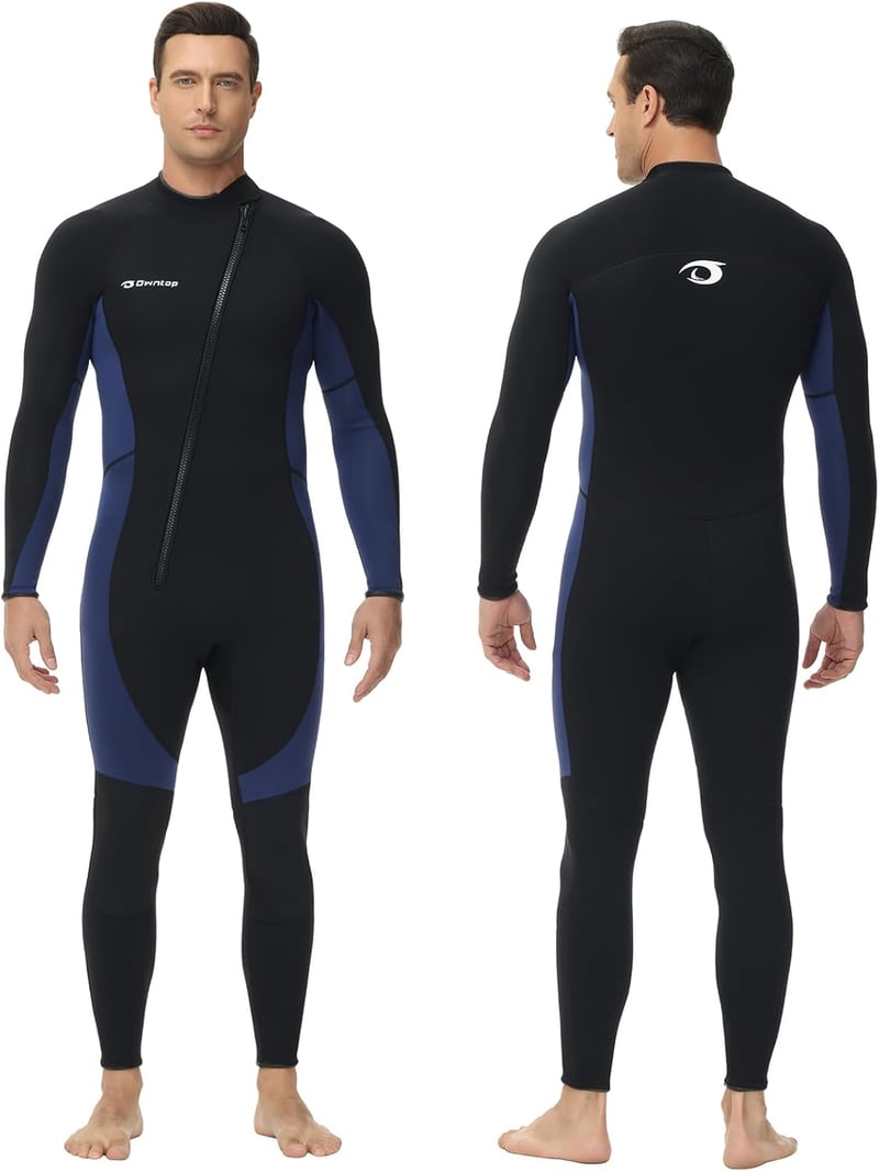Owntop 3/2 mm neoprén wetsuit elöl cipzárral, nyújtható búvárkodási ruha férfiaknak és nőknek