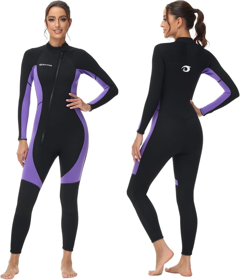 Owntop 3/2mm Neoprén Wetsuit Elöl Zippes Búvárkodás Szörfözés Termál Teljes Hosszú
