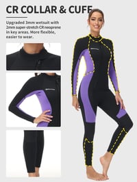 Owntop 3/2mm Neoprén Wetsuit Elöl Zippes Búvárkodás Szörfözés Termál Teljes Hosszú 5
