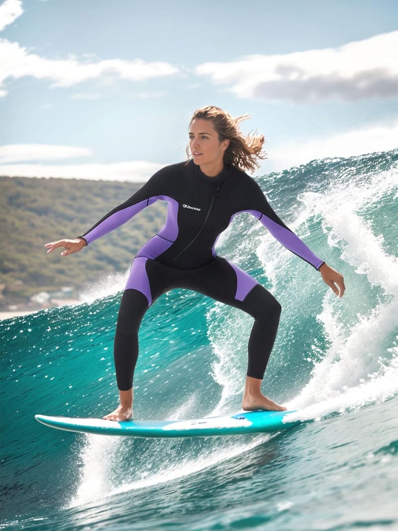 Owntop 3/2mm Neoprén Wetsuit Elöl Zippes Búvárkodás Szörfözés Termál Teljes Hosszú