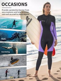 Owntop 3/2mm Neoprén Wetsuit Elöl Zippes Búvárkodás Szörfözés Termál Teljes Hosszú 6