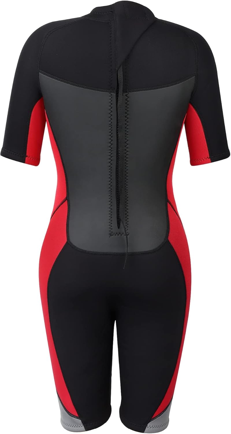 Owntop 3/2mm Neoprén Wetsuit Férfi és Női Búvárkodáshoz, Szörfözéshez - L, Women Red