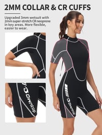 Owntop 3/2mm Shorty Neoprén Úszóruha Férfi Női Hátzipper Búvárkodáshoz Szörfözéshez 4