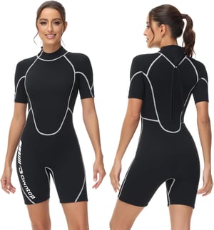 Owntop 3/2mm Shorty neoprénový oblek pánsky/dámsky so zadným zipsom na potápanie a surfovanie