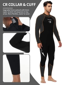 Owntop 5mm Neoprén Wetsuit Férfi Női - Hátoldali Cipzár, Teljes Test Búvárkodás Hideg Vízhez 5