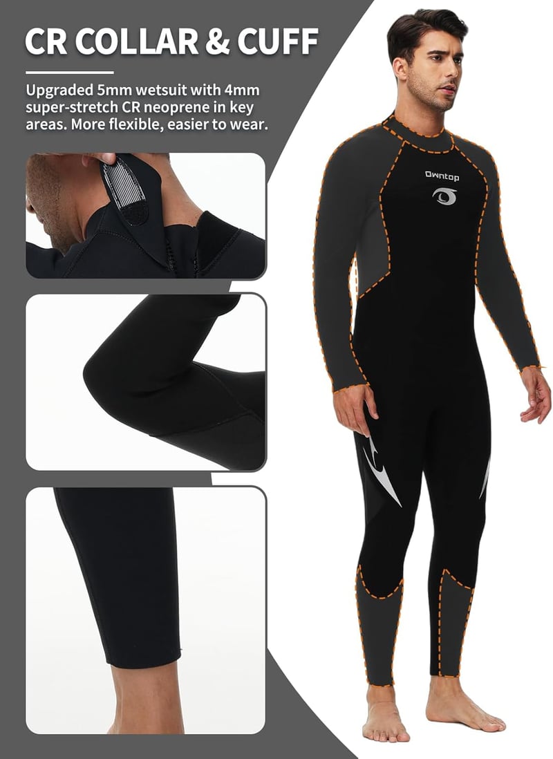 Owntop 5mm Neoprén Wetsuit Férfi Női Hátzipper Búvárkodás Szörfözés