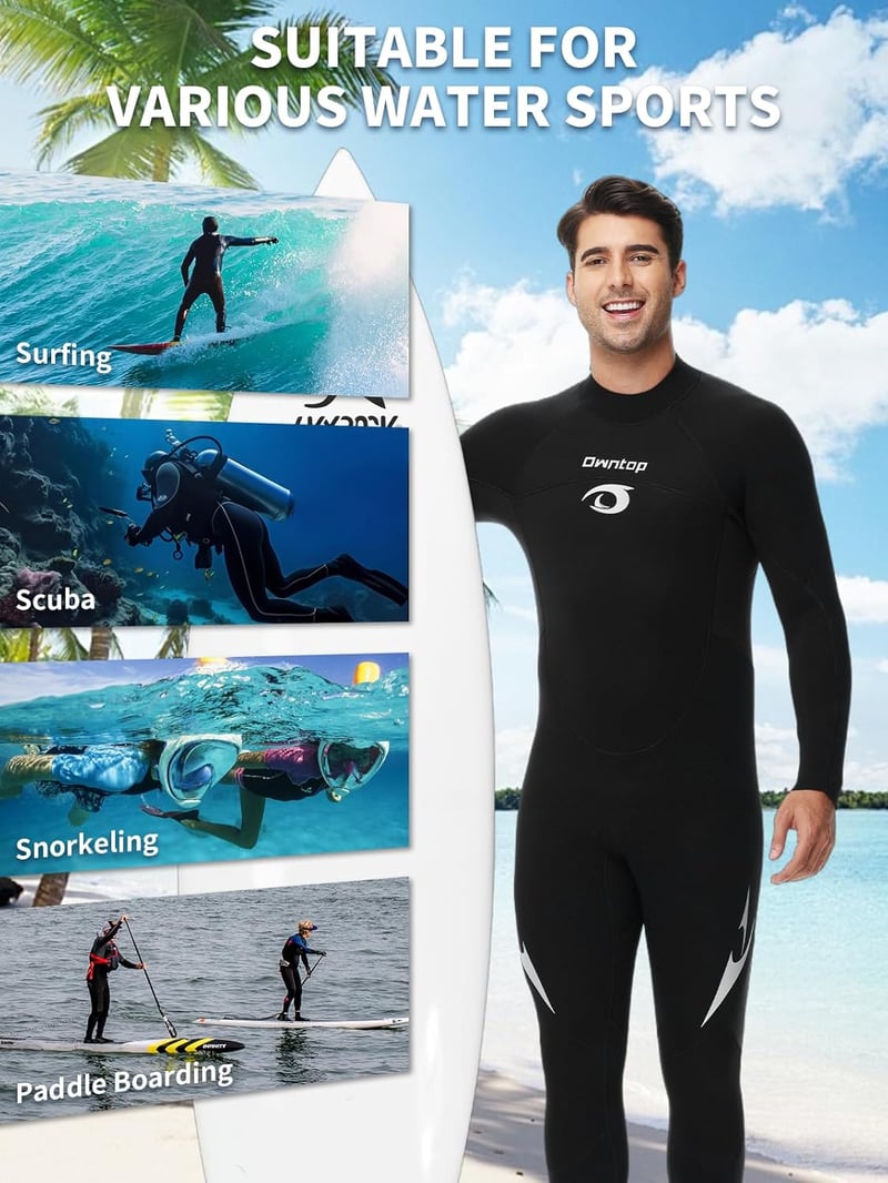 Owntop 5mm Neoprén Wetsuit Férfi Női Hátzipper Búvárkodás Szörfözés