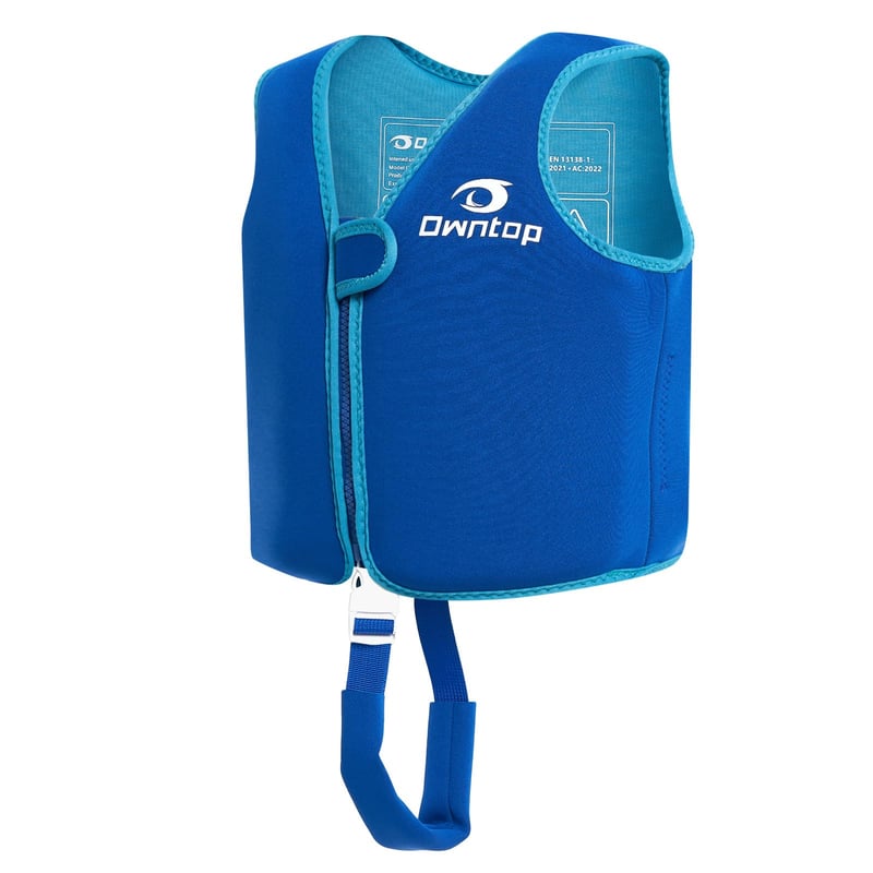 Vestă de înot pentru copii Owntop - Vestă de salvare ușoară pentru învățarea înotului, vestă din neopren cu flotabilitate pentru băieți și fete, cu chingi confortabile pentru picioare, pentru vârste între 2 și 8 ani