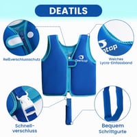 Vestă de înot pentru copii Owntop - Vestă de salvare ușoară pentru învățarea înotului, vestă din neopren cu flotabilitate pentru băieți și fete, cu chingi confortabile pentru picioare, pentru vârste între 2 și 8 ani 4