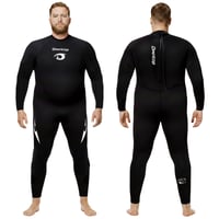 Owntop neoprénový potápačský oblek pánsky/dámsky plus size 3/2 mm so zadným zipsom, celotelový termooblek na potápanie v studenej vode a surfovanie, čierny, 3XL 2