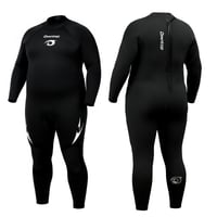Owntop neoprénový potápačský oblek pánsky/dámsky plus size 3/2 mm so zadným zipsom, celotelový termooblek na potápanie v studenej vode a surfovanie, čierny, 3XL 1