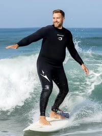 Owntop neoprénový potápačský oblek pánsky/dámsky plus size 3/2 mm so zadným zipsom, celotelový termooblek na potápanie v studenej vode a surfovanie, čierny, 3XL 8