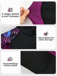 Detský neoprénový oblek Owntop 2,5 mm – Celotelový neoprén s dlhým rukávom pre dievčatá a chlapcov, tepelná izolácia, strečový materiál, zips na chrbte, fialový, veľkosť 10 (140-150 cm) 6