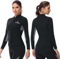 Owntop Neoprén Wetsuit Felső 2mm Hosszú Ujjú Férfi Női Vízálló Dzseki YKK Cipzárral 9