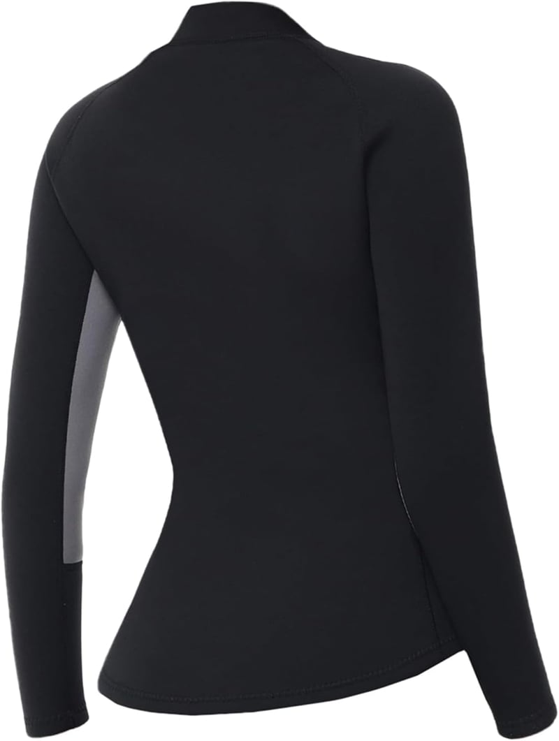 Owntop Neoprén Wetsuit Felső 2mm Hosszú Ujjú Férfi Női Vízálló Dzseki YKK Cipzárral
