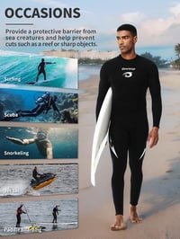 Owntop Unisex Neoprén Búvárruha 3/2 mm - Teljes Testű Vízálló Ruha Szörfözéshez, Úszáshoz, Búvárkodáshoz - Nyúlékony, Cipzáras, Fekete 6