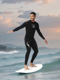 Owntop Unisex Neoprén Búvárruha 3/2 mm - Teljes Testű Vízálló Ruha Szörfözéshez, Úszáshoz, Búvárkodáshoz - Nyúlékony, Cipzáras, Fekete 7