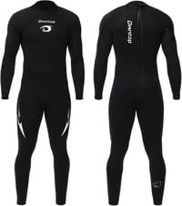 Owntop Unisex Neoprén Búvárruha 3/2 mm - Teljes Testű Vízálló Ruha Szörfözéshez, Úszáshoz, Búvárkodáshoz - Nyúlékony, Cipzáras, Fekete 1