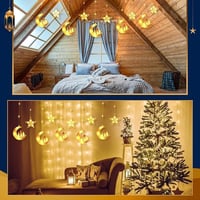 OWOAOOwl 90 LED Ramadán Fényfüzér Csillag Hold Távirányítóval 8 Mód 5