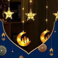 OWOAOOwl 90 LED Ramadán Fényfüzér Csillag Hold Távirányítóval 8 Mód 2
