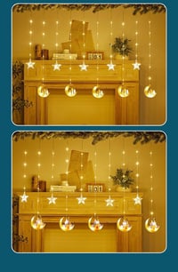 OWOAOOwl 90 LED Ramadán Fényfüzér Csillag Hold Távirányítóval 8 Mód 6