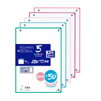 Oxford A4 papir s kvadratićima, perforirani, 5x5 mreža, 4 rupe - pastelni - 250 listova 1