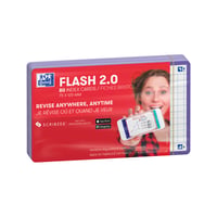 Oxford Flash 2.0 kartičky A7, 75 x 125 mm, štvorčekované, fialový rám, 80 listov, študijné kartičky 1
