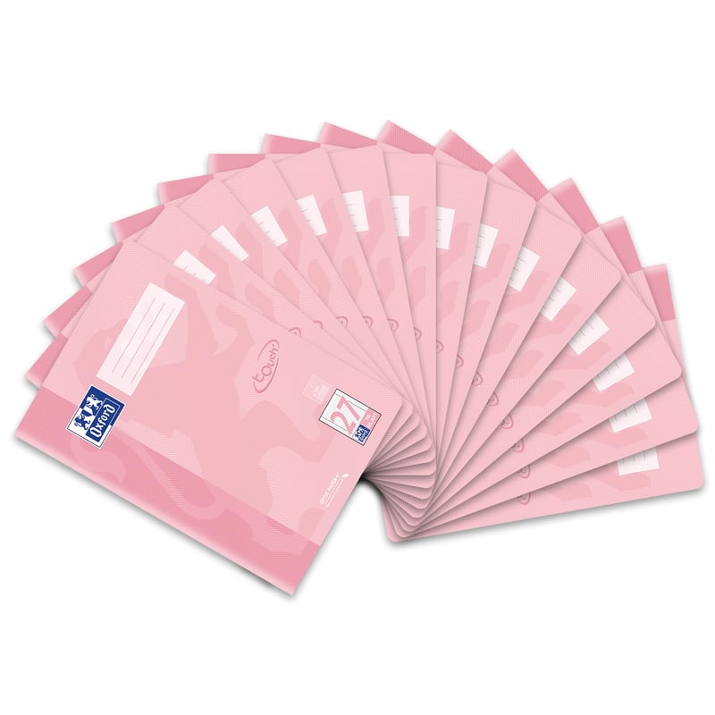 Caiet Oxford A4 Touch, liniatură 27, pastel coral, set de 15 bucăți