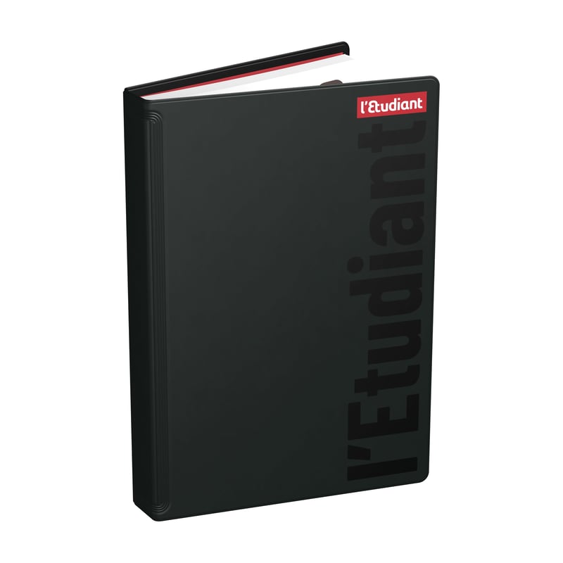 Agendă școlară Oxford L'Etudiant BAC Première 2026-2027 - Planificator zilnic, 12x18 cm, copertă PVC buretată, negru
