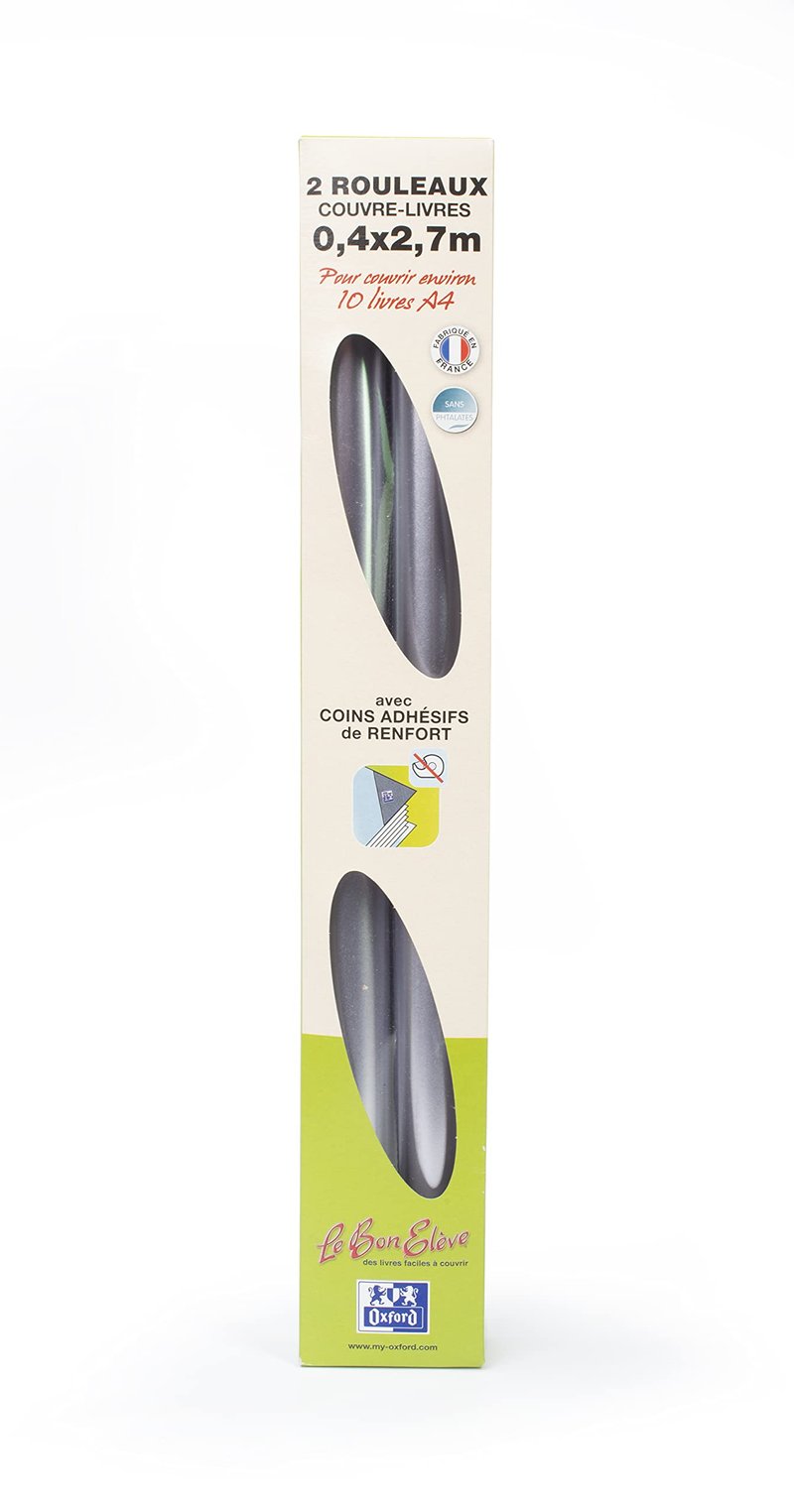 Copertă transparentă pentru cărți Oxford Le Bon Estudent, 40x270 cm, PVC, grosime 8/100, set de 2 bucăți, pentru până la 10 cărți A4