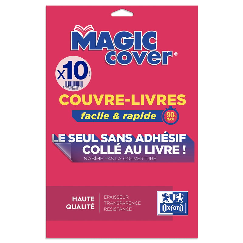Oxford Magic-Cover A4 PP 7,5/100 mikrónov obal na knihy – hladký, priehľadný, 10 ks