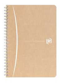 Špirálový zápisník Oxford Touareg A5, 180 strán, recyklovaný papier, obal z kraftového papiera, linajkový 7 mm, náhodná farba 2
