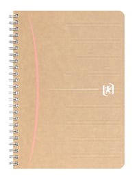 Špirálový zápisník Oxford Touareg A5, 180 strán, recyklovaný papier, obal z kraftového papiera, linajkový 7 mm, náhodná farba 3