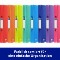 Oxford Urban krúžkový zakladač A4 so 4 cm chrbtom, priehľadný, 8 farieb, balenie 10 ks 5