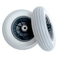 OXFUZZ Kerekesszék Első Kerék Szett - 20 cm (8") Kopásálló Szürke Tömör Gumi Abroncsok - Kerekesszék és Járássegítő Eszköz Alkatrész 1
