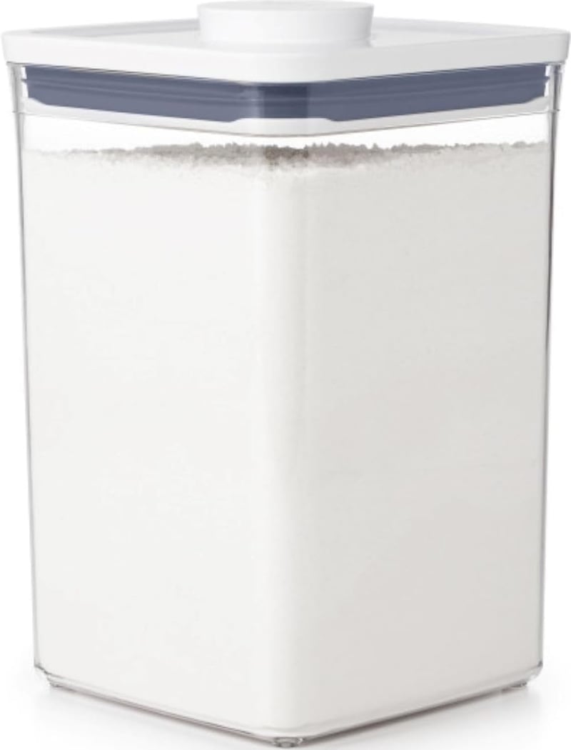 OXO Good Grips POP hermetički spremnik za brašno i ostale namirnice, 4,2 litre, proziran/bijeli, složiv, od nehrđajućeg čelika