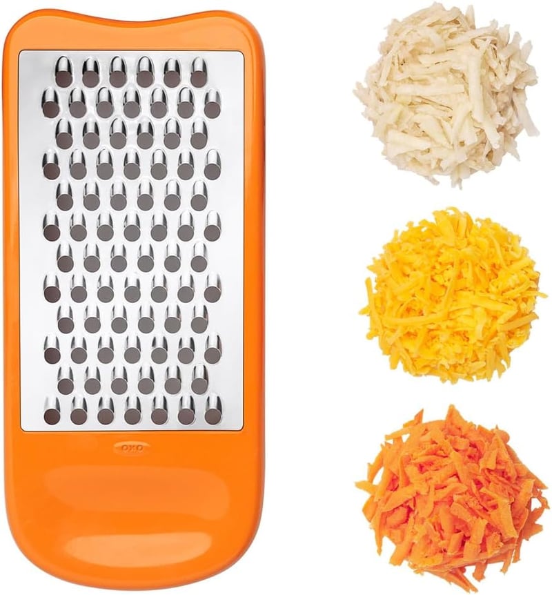 OXO Good Grips rozsdamentes reszelő és szeletelő szett spirálvágóval - Burrs & Slice Set