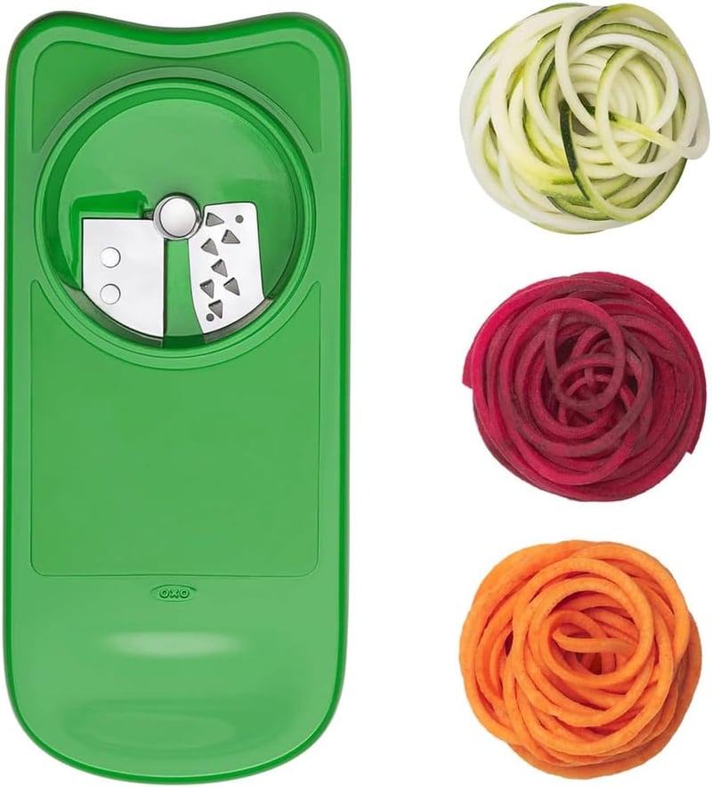 OXO Good Grips rozsdamentes reszelő és szeletelő szett spirálvágóval - Burrs & Slice Set