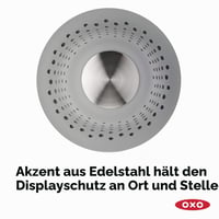 Silikónové sitko do odtoku OXO Good Grips – zachytávač vlasov pre výsuvné a klasické odtoky, sivé, 11,4 cm 4