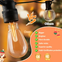 OxyLED 16m Kültéri Fényfüzér 16 LED Izzóval IP65 Vízálló Kerti Dekoráció 3