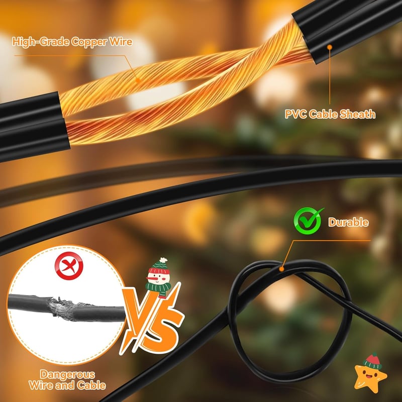 OxyLED 16m Kültéri Fényfüzér 16 LED Izzóval IP65 Vízálló Kerti Dekoráció