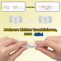 OxyLED Fénykábel 20m - 300 LED Meleg Fehér Kültéri-Beltéri Világítás IP44 Vízálló, 7 Üzemmód, Időzítővel, Kerthez, Ünnepekhez, Esküvőhöz 4