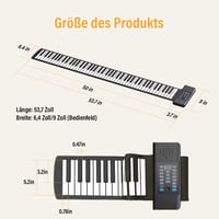 OYAYO 88 Billentyűs Összecsukható Roll Up Piano MIDI Elektronikus Billentyűzet 128 Hangszer 5