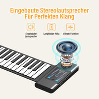 OYAYO 88 Billentyűs Összecsukható Roll Up Piano MIDI Elektronikus Billentyűzet 128 Hangszer 3