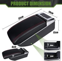 OYHCM Mitsubishi Mirage Space Star Középkonzol Kartámasz Dupla Tárolóval Fekete Bőr - Schwarz mit Rot, Without USB and with holder 3