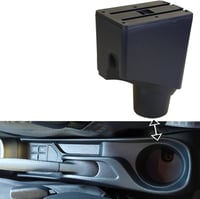 OYHCM Toyota Yaris 2015 2021 dupla rétegű könyöklő karfabetét fekete bőr fehér varrással és csíkokkal középkonzolhoz 2
