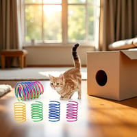 Set 24 Jucării Spirale pentru Pisici Oykrueats, Spirale Colorate din Plastic pentru Pisici 3