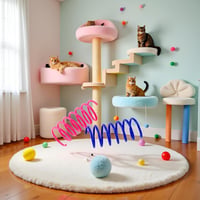 Set 24 Jucării Spirale pentru Pisici Oykrueats, Spirale Colorate din Plastic pentru Pisici 5